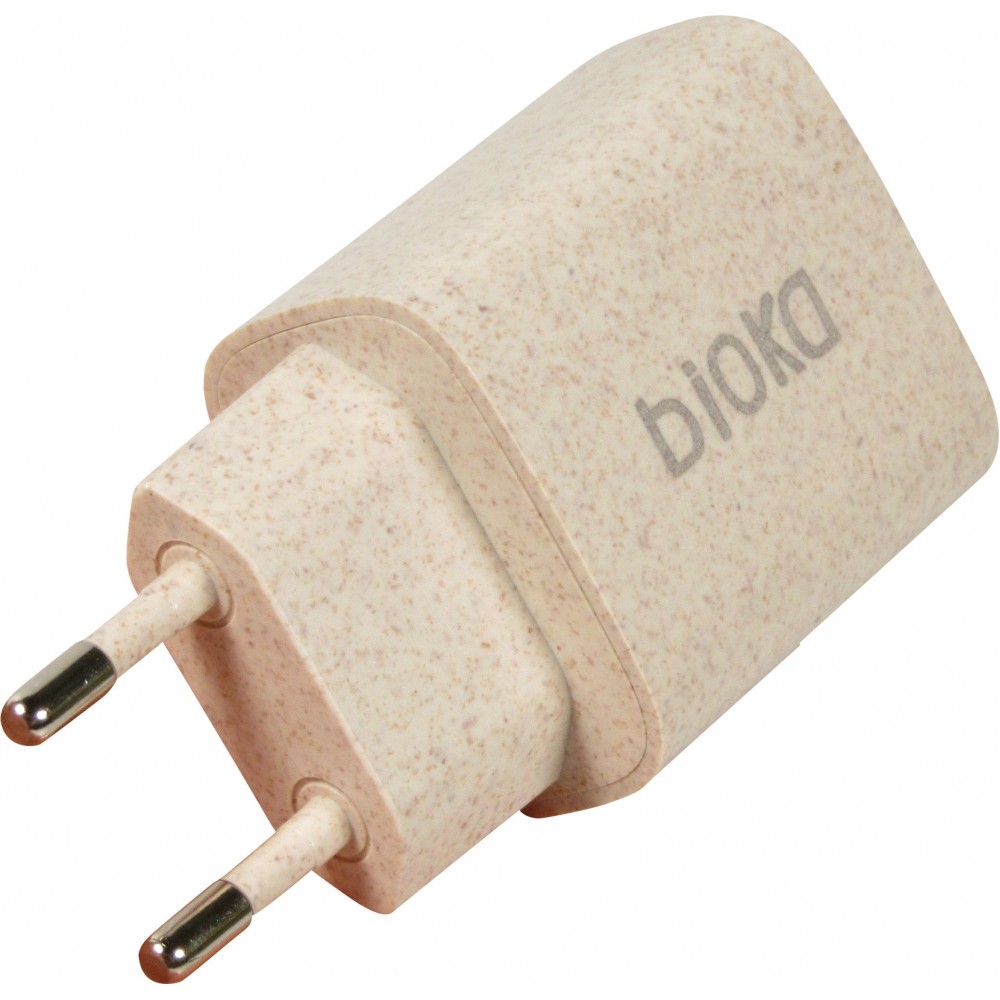 Pack chargeur USB-C/USB-A 20W et câble USB-C vers USB-C - Bioka biodégradable Eco-friendly