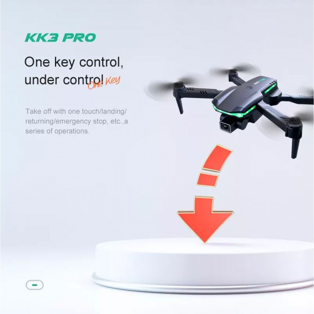 Mini Drohne KK3 Pro Advanced Dual Kamera 4K Wifi RC faltbarer Quadcopter - Schwarz