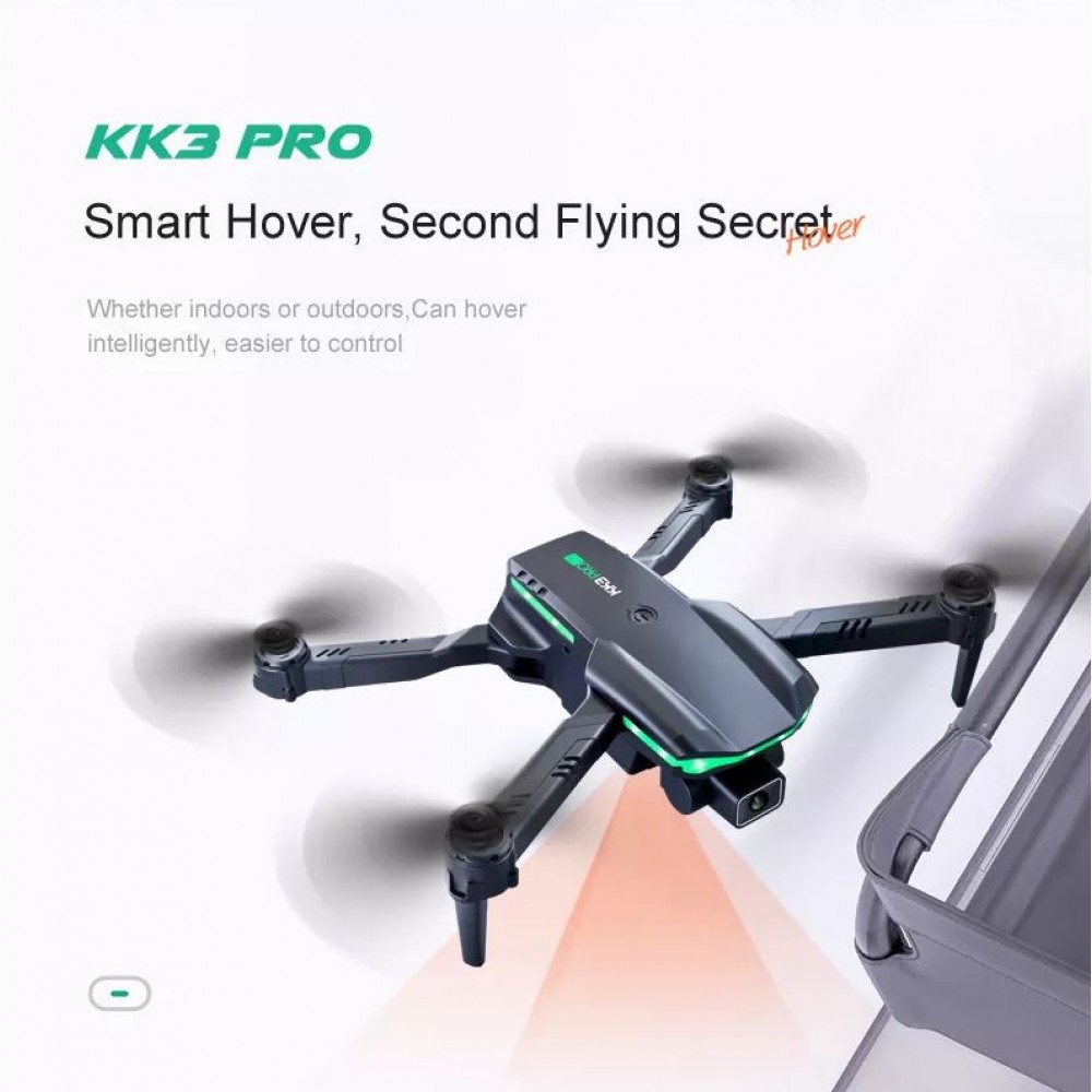 Drone mini KK3 Pro advanced dual caméra 4K Wifi RC quadricoptère pliable - Noir