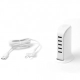 Dudao 5x USB-A multiport tour de charge avec câble d'alimentation CH intégré - Blanc