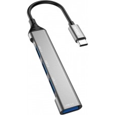 Dudao HUB 4 en 1 USB-C multiport aluminium avec 4x ports USB-A (3x USB2.0 / 1x USB-A 3.0) - Noir