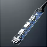 Dudao HUB 4 en 1 USB-C multiport aluminium avec 4x ports USB-A (3x USB2.0 / 1x USB-A 3.0) - Noir