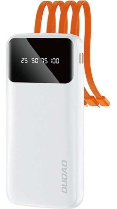 Dudao K6Pro power bank universelle 10000mAh batterie externe (USB + USB-C + Lightning) - Blanc
