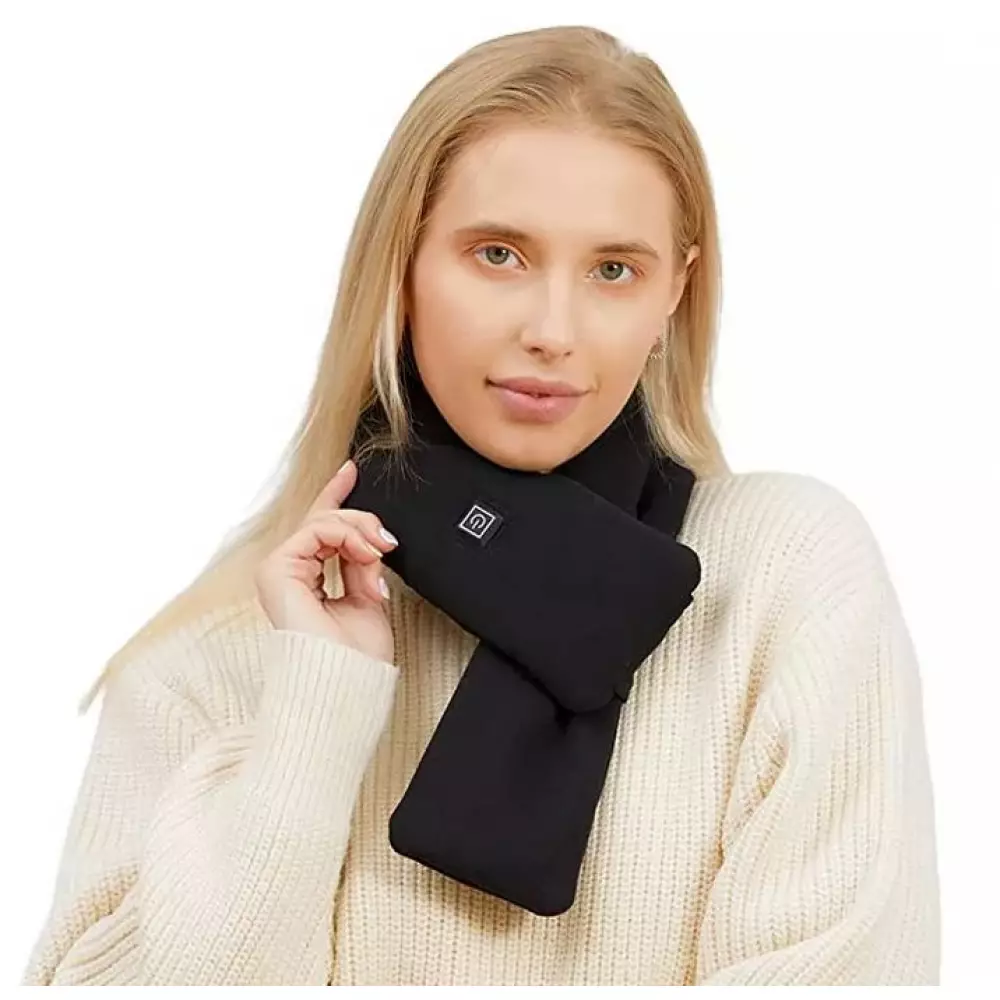 Écharpe chauffante électronique avec élément chauffant Réglage température - Noir