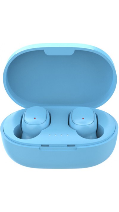 Ecouteurs Bluetooth sans fil A6S - incl. micro, Touch control, étui de charge avec affichage LED - Bleu