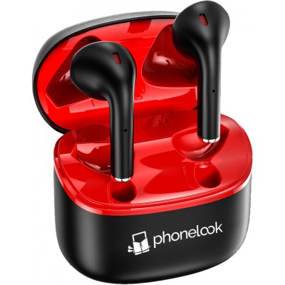 PhoneLook Pods - Ecouteurs sans fil Bluetooth 5.0 - Earpods avec microphone intégré + étui de chargement sans fil - Noir