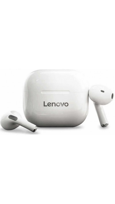 Ecouteurs Lenovo LivePods LP40 sans fil Bluetooth 5.0 wireless earbuds avec USB-C & HD Voice Call - Blanc