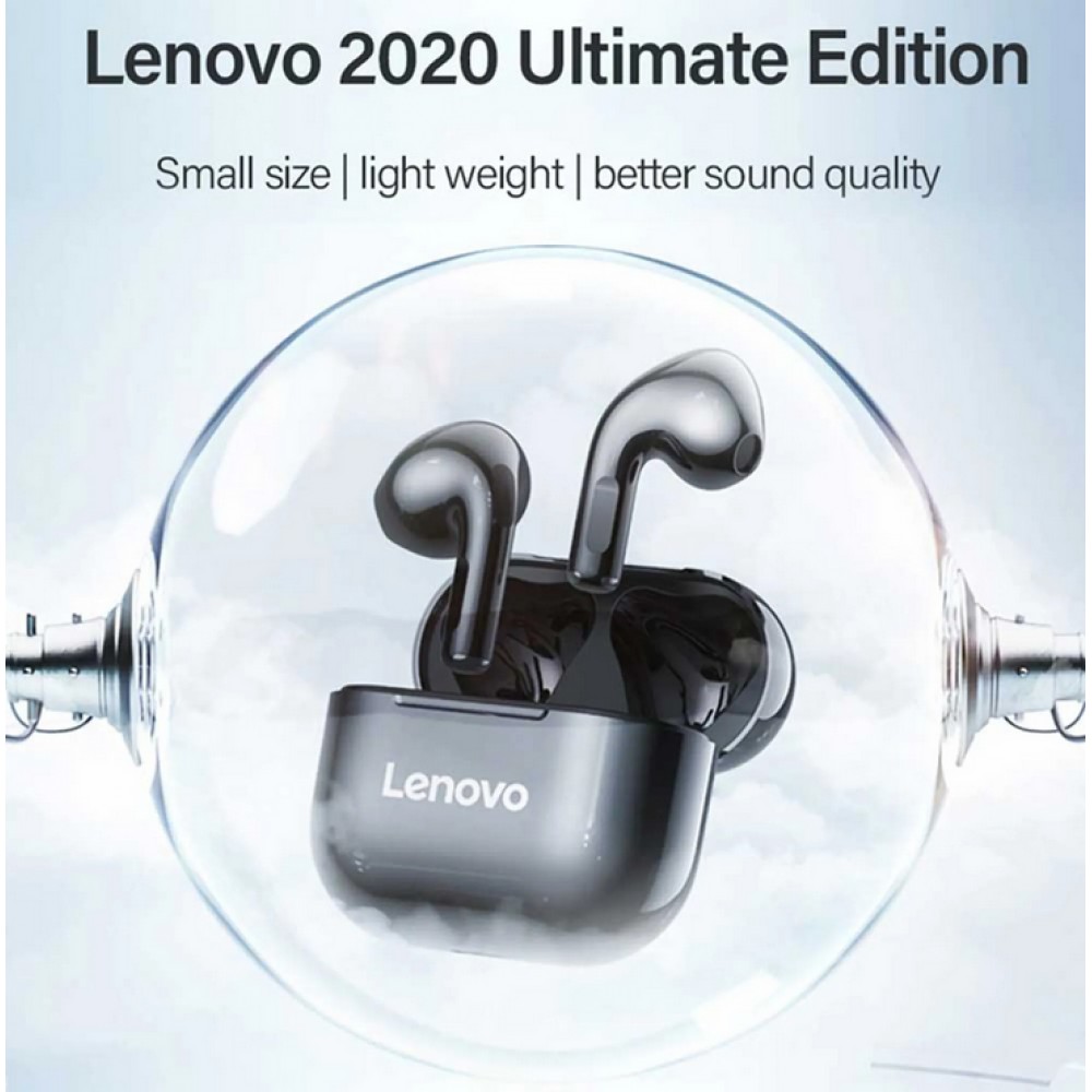 Lenovo LivePods LP40 kabellose Bluetooth 5.0 Kopfhörer wireless earbuds mit USB-C & HD Voice Call - Weiss