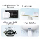 Ecouteurs Lenovo LivePods LP40 sans fil Bluetooth 5.0 wireless earbuds avec USB-C & HD Voice Call - Noir