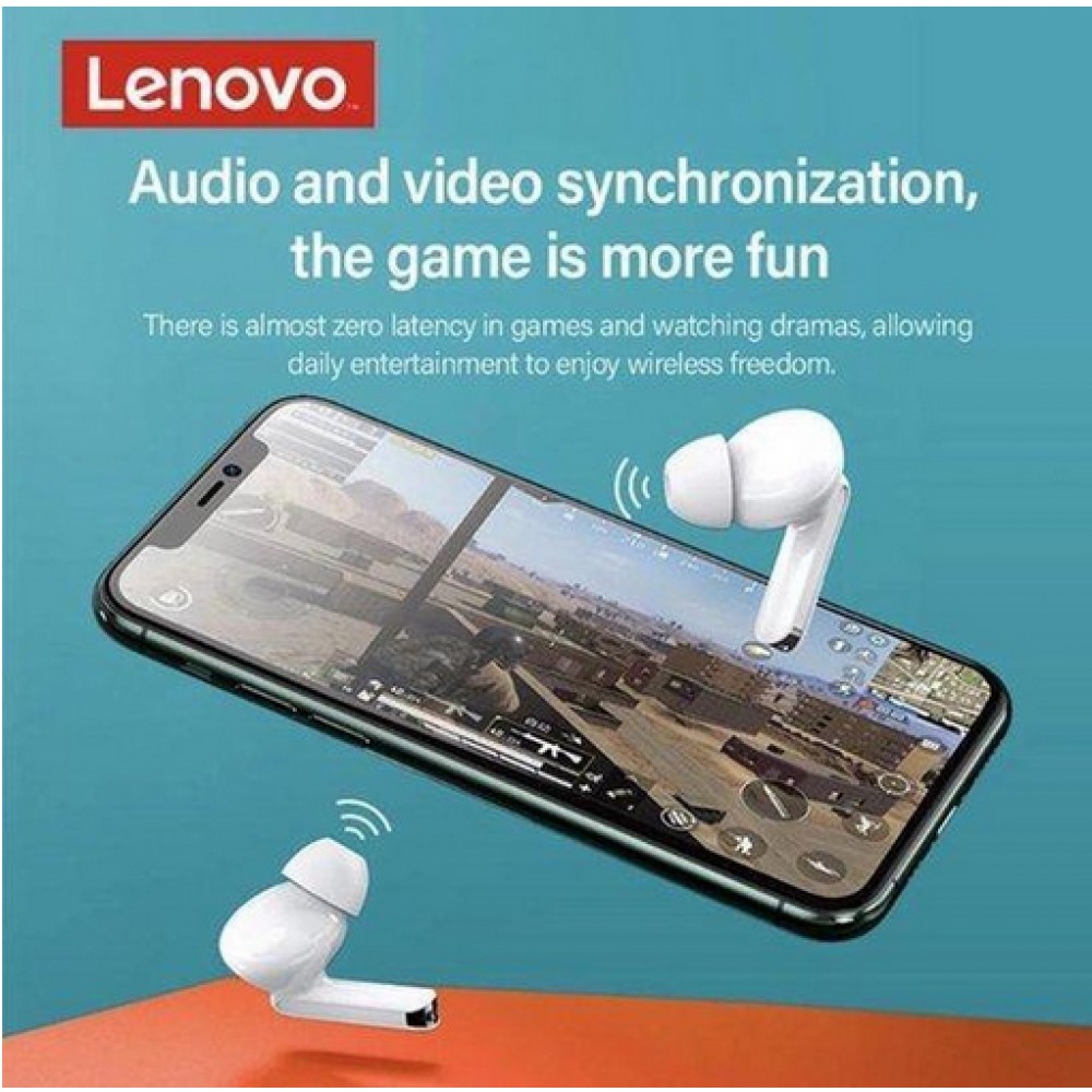 Ecouteurs Lenovo LivePods XT90 sans fil Bluetooth 5.0 wireless earbuds avec USB-C & HD Voice Call - Blanc