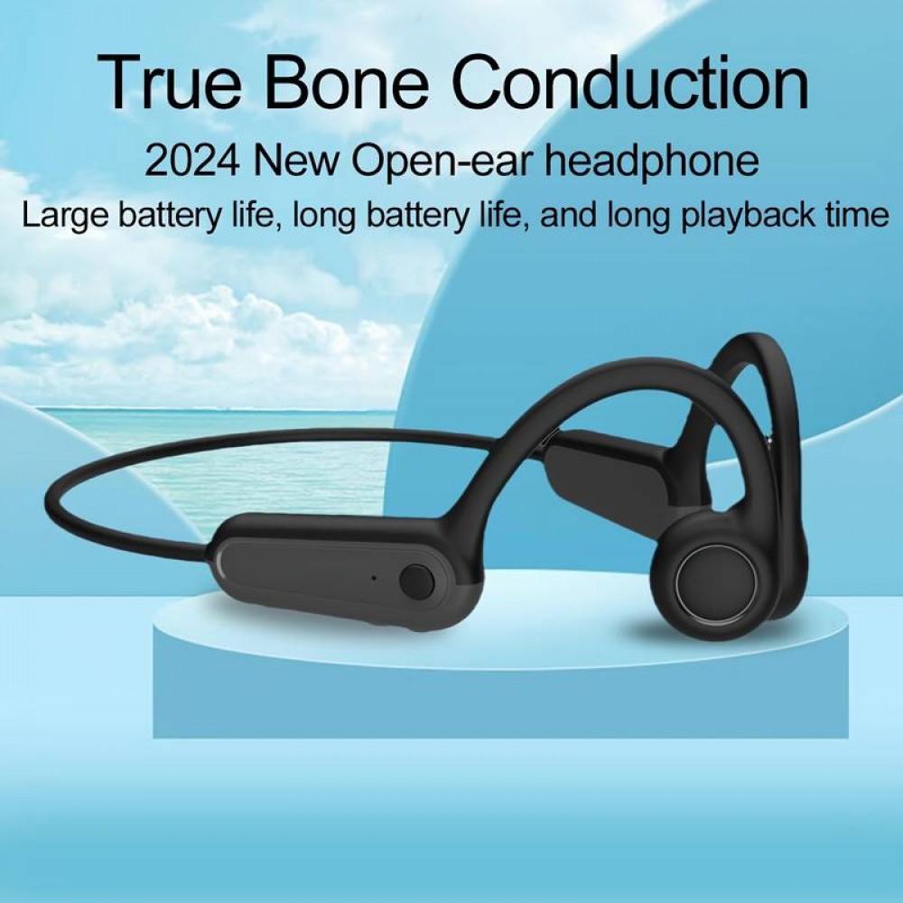 Stylische kabellose Bluetooth-Knochenleitungs-Kopfhörer für Sport - Laufen - Radfahren - Fitness - Schwarz