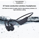 Bluetooth 5.4 Wasserdichte kabellose Knochenleitungs-Kopfhörer für Sport und Schwimmen mit 32 GB integrierter Musik-Speicher - Schwarz