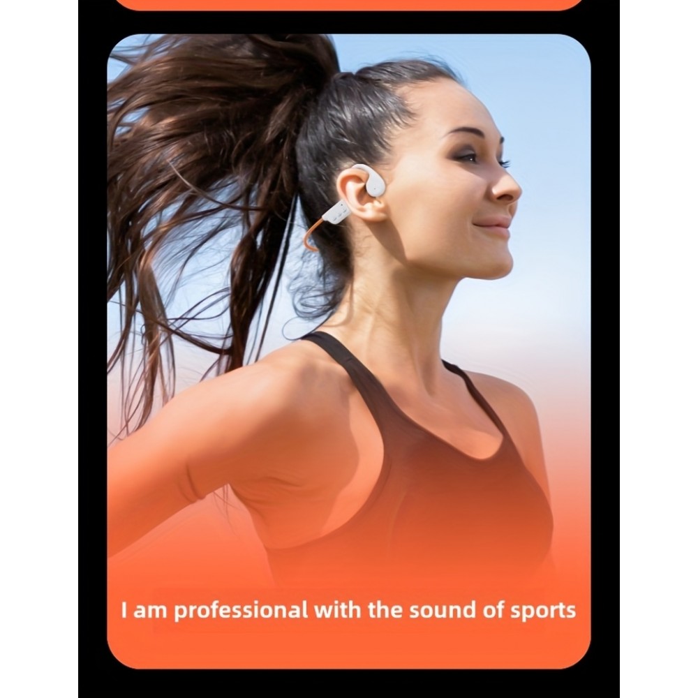 Bluetooth 5.4 Wasserdichte kabellose Knochenleitungs-Kopfhörer für Sport und Schwimmen mit 32 GB integrierter Musik-Speicher - Schwarz