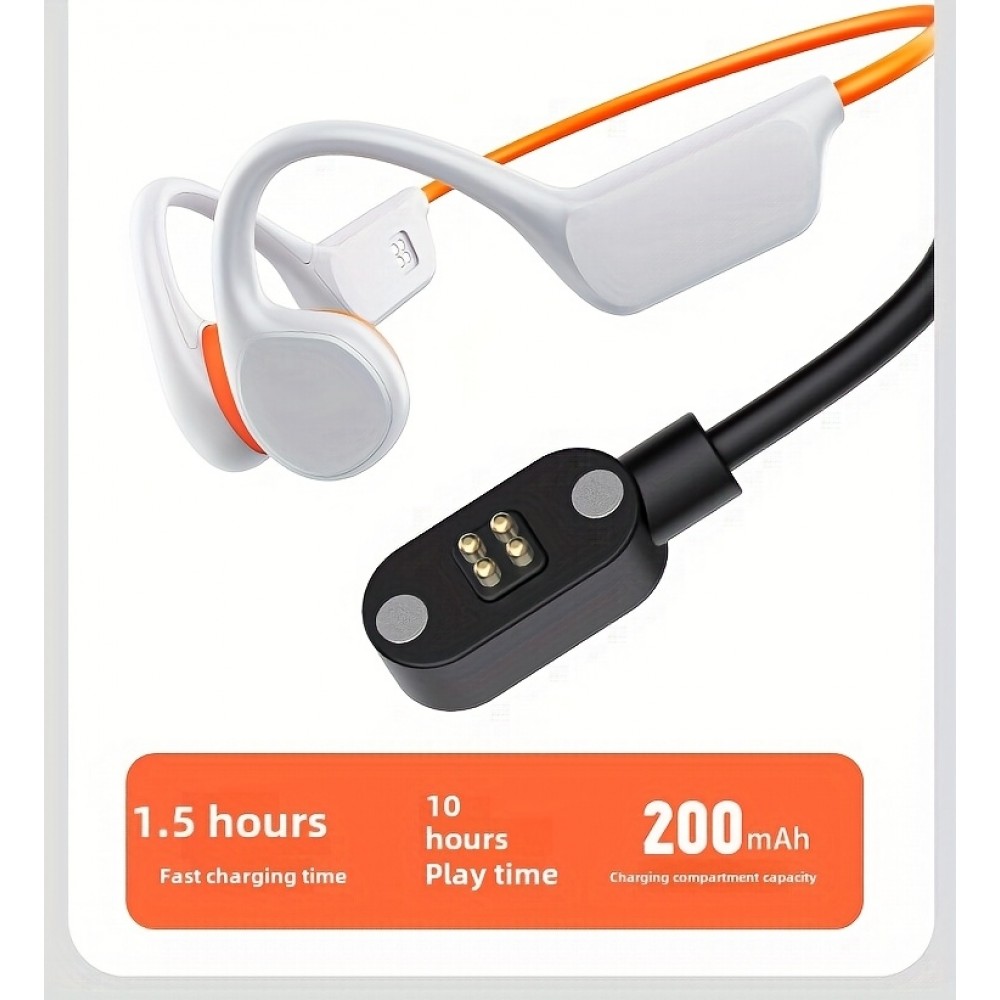 Bluetooth 5.4 Wasserdichte kabellose Knochenleitungs-Kopfhörer für Sport und Schwimmen mit 32 GB integrierter Musik-Speicher - Schwarz