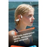 Bluetooth 5.4 Wasserdichte kabellose Knochenleitungs-Kopfhörer für Sport und Schwimmen mit 32 GB integrierter Musik-Speicher - Schwarz