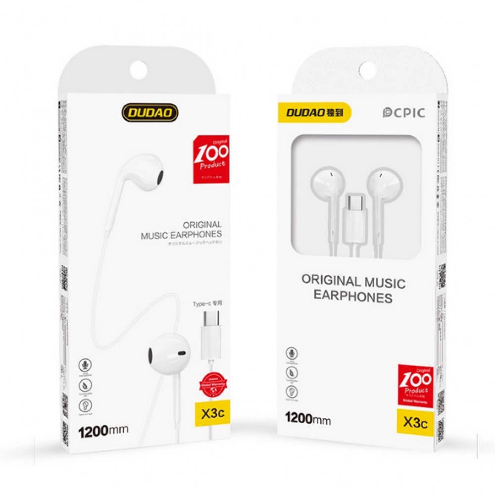 Ecouteurs in-ear avec connexion USB-C Android (pas compatible iPhone) Dudao - Blanc