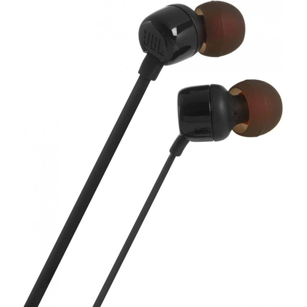 Écouteurs intra-auriculaires JBL Tune 110 avec mini jack 3.5mm et télécommande - Noir