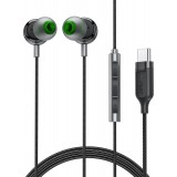 Acefast L5 USB-C In-Ear Kopfhörer 1,2m mit Silikon-Ohrstöpseln - Schwarz