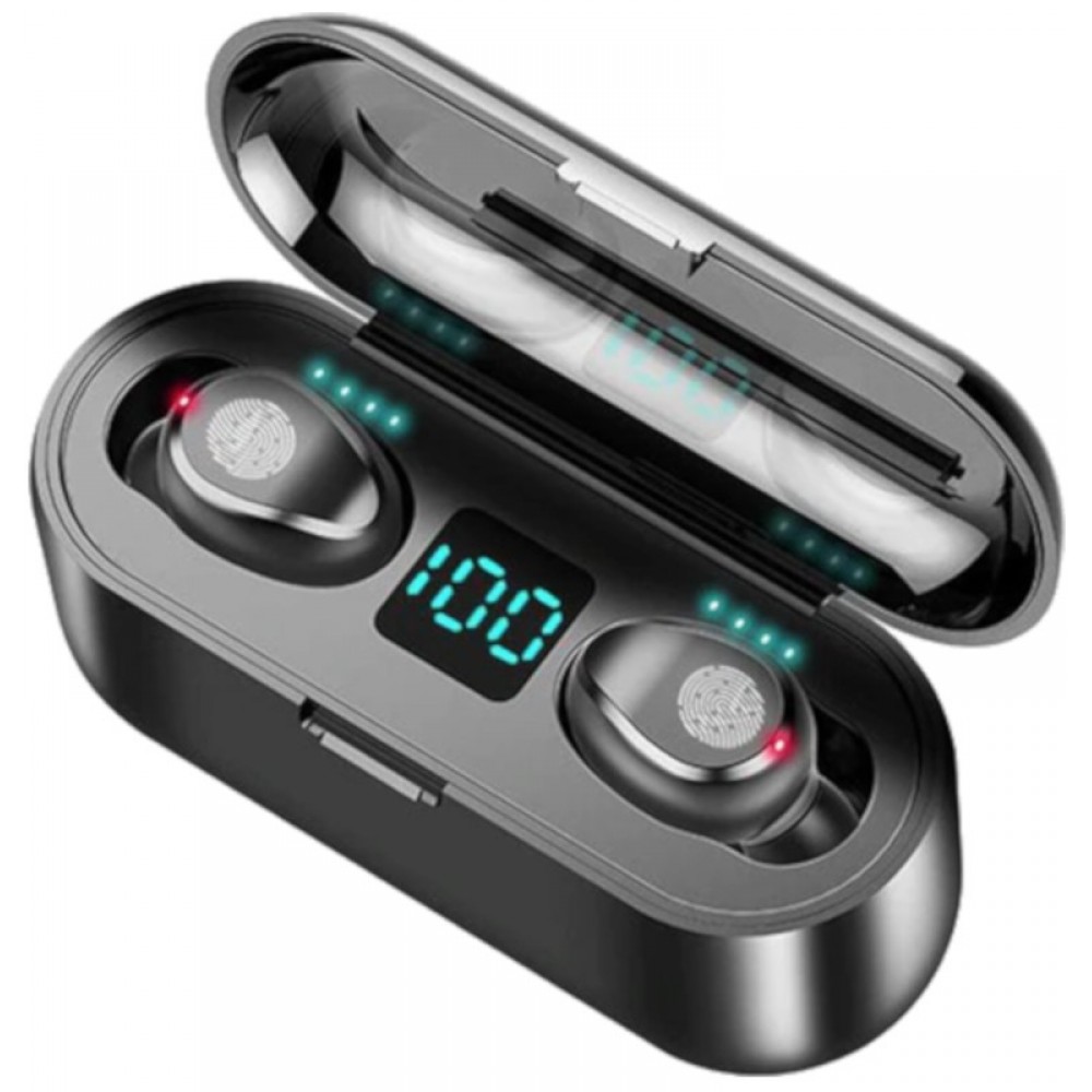 Kabellose Bluetooth Kopfhörer TWS F9 - inkl. Mikrofon, Touch Control und Lade Etui mit LED Anzeige