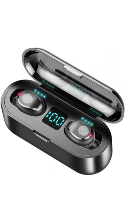 Ecouteurs Bluetooth sans fil TWS F9 - incl. micro, Touch control, étui de charge avec affichage LED