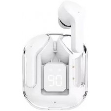 Kabellose Bluetooth-Kopfhörer 5.3 Crystal Pods TWS In-Ear transparent + LED-Anzeige - Weiss
