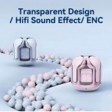 Kabellose Bluetooth-Kopfhörer 5.3 Crystal Pods TWS In-Ear transparent + LED-Anzeige - Weiss