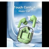Kabellose Bluetooth-Kopfhörer 5.3 Crystal Pods TWS In-Ear transparent + LED-Anzeige - Weiss