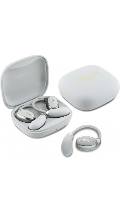 Ecouteurs sans fil Bluetooth Guess OWS à conduction osseuse satin soft touch - Beige