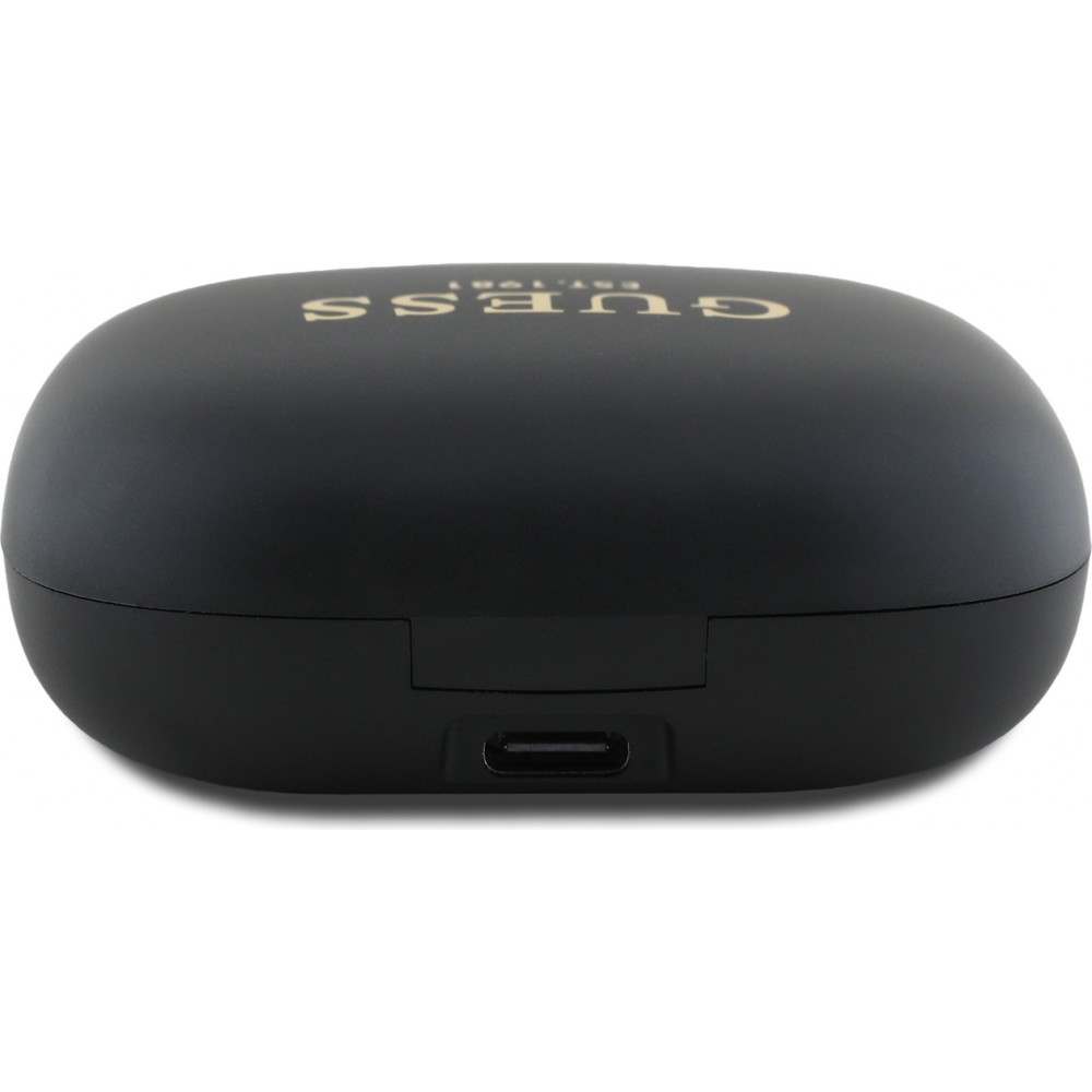 Ecouteurs sans fil Bluetooth Guess OWS à conduction osseuse satin soft touch - Noir