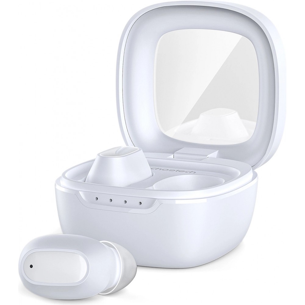 Écouteurs sans fil TWS Bluetooth 5.3 Choetech haute qualité audio avec boîte de chargement - Blanc