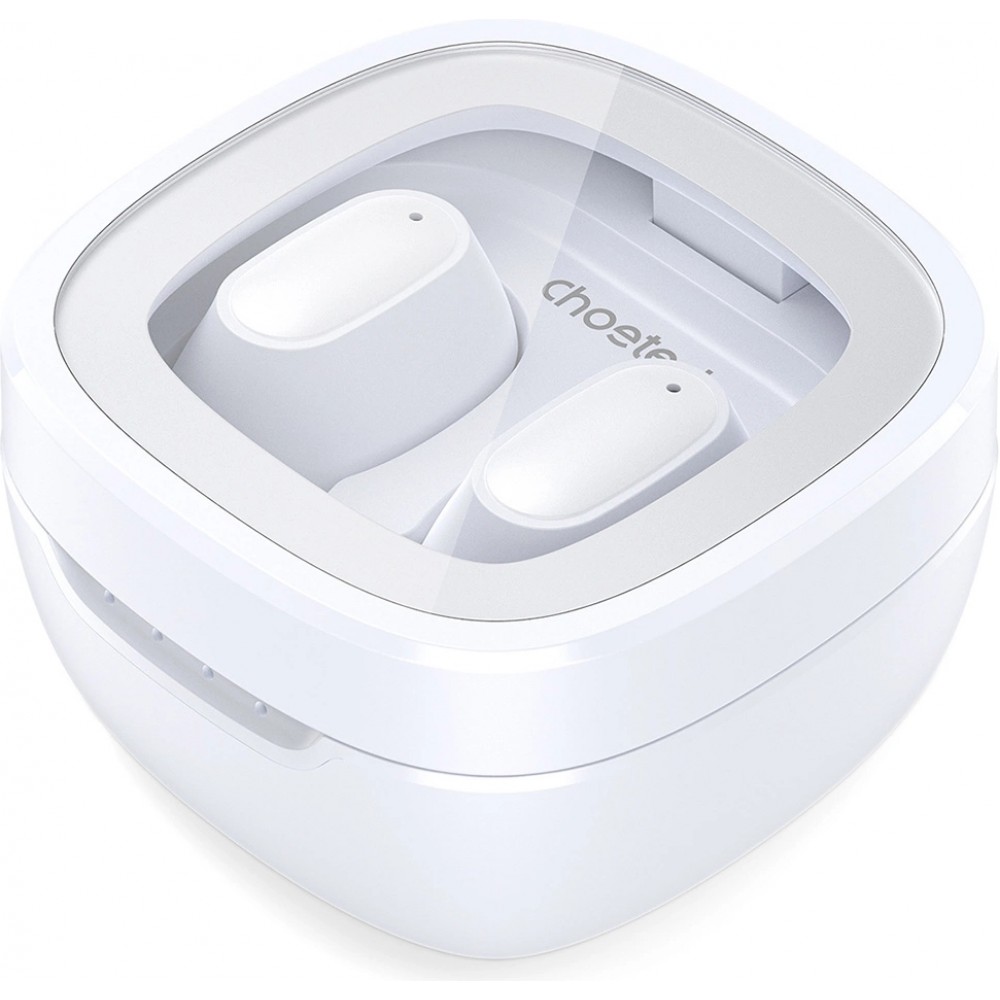 Écouteurs sans fil TWS Bluetooth 5.3 Choetech haute qualité audio avec boîte de chargement - Blanc