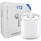 Ecouteurs sans fil TWS i12 Bluetooth 4.2 - In-Ear incl. microphone et étui de chargement - Blanc