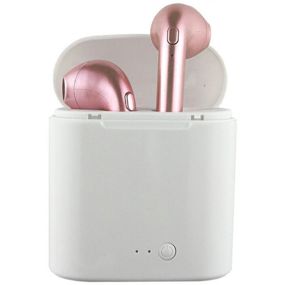 Ecouteurs sans fil i7S TWS Bluetooth 4.2 - avec étui de rangement et de chargement - Or rose