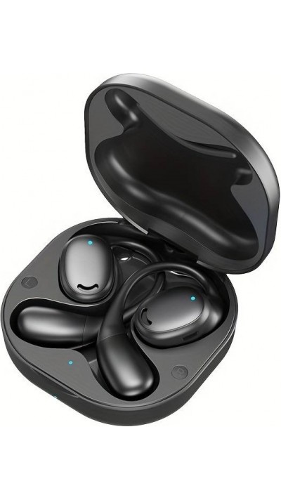 Ecouteurs sport M56 TWS OpenEar à conduction osseuse Bluetooth sans fil avec étui de charge USB-C - Noir