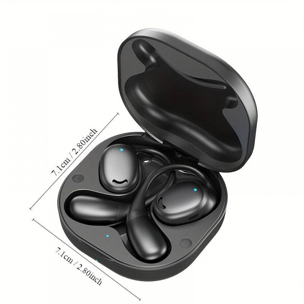 Ecouteurs sport M56 TWS OpenEar à conduction osseuse Bluetooth sans fil avec étui de charge USB-C - Noir