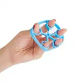 Élastique pour les mains et les doigts en silicone pour entraînement de la force des doigts - Bleu clair