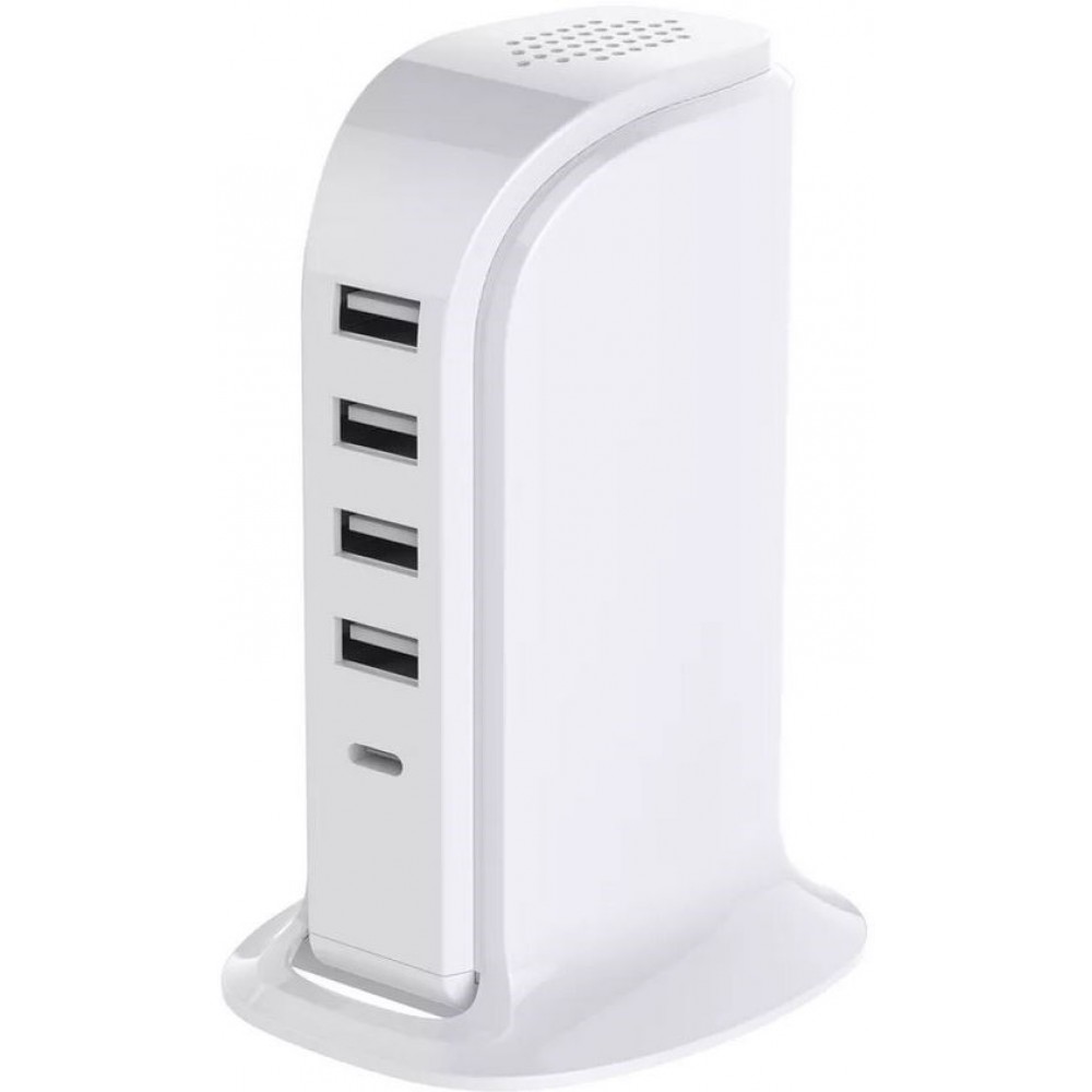 Elégante station USB multiprise 20W avec Qualcomm QC 3.0 - Blanc