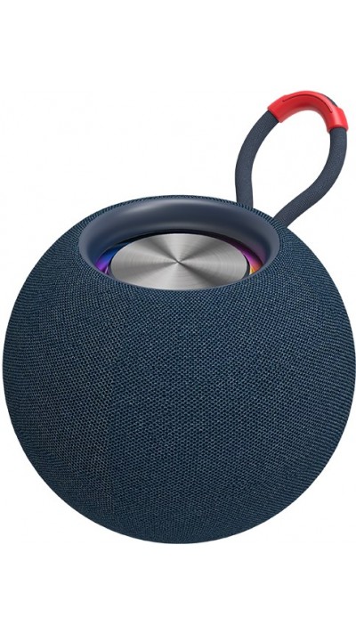 Enceinte Bluetooth 5.0 portable design sphérique étanche IPX6 stéréo sans fil - Bleu