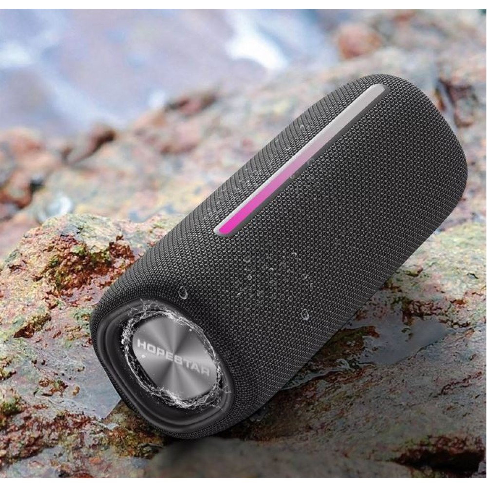 Enceinte Bluetooth TWS HOPESTAR 10W Stereo Bass LED haut-parleur sans fil - Camouflage