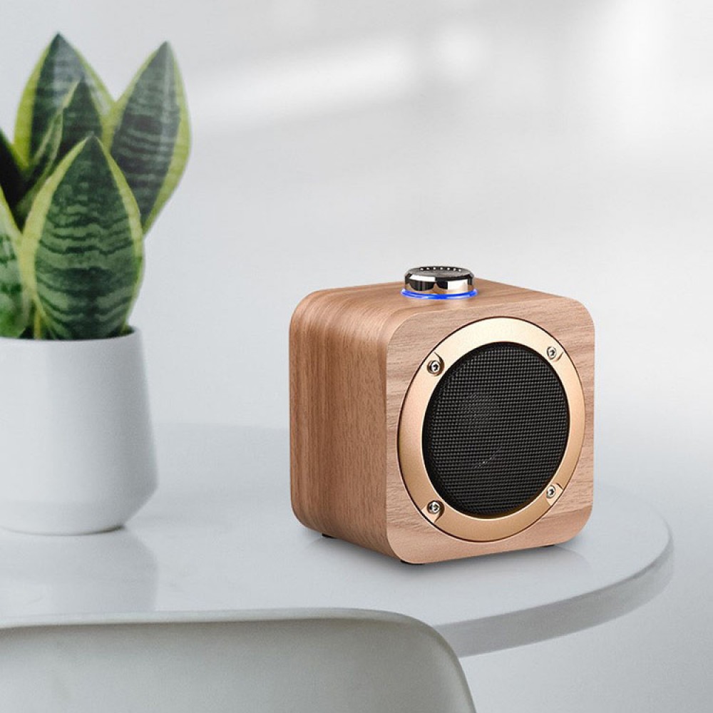 Haut-parleur sans fil Bluetooth 4.2 en design wood-look 5W 1+1