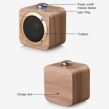 Kabelloser Bluetooth 4.2 Lautsprecher im Retro Holz-Look 5W 1+1 Stereo Sound