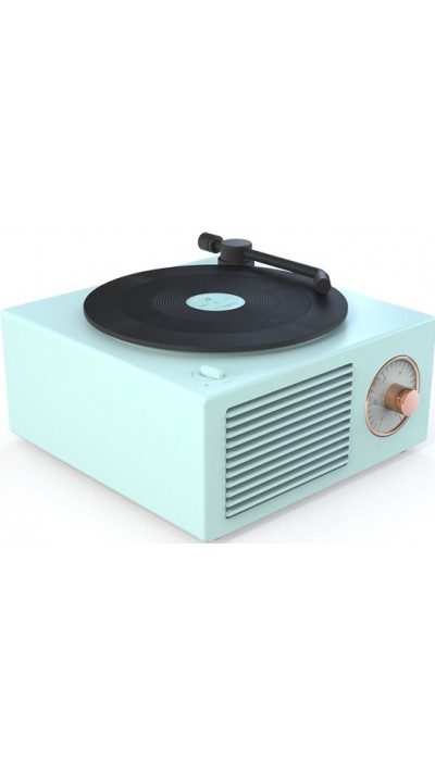 Enceinte vintage Bluetooth vinyle rétro tourne-disque - Turquoise