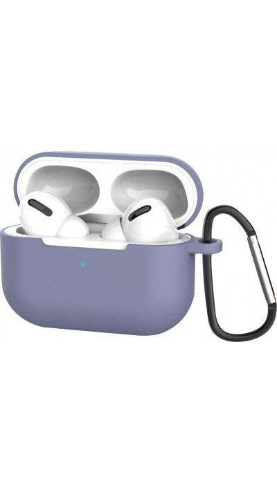 Etui AirPods Pro - Silicone avec mousqueton - Bleu gris