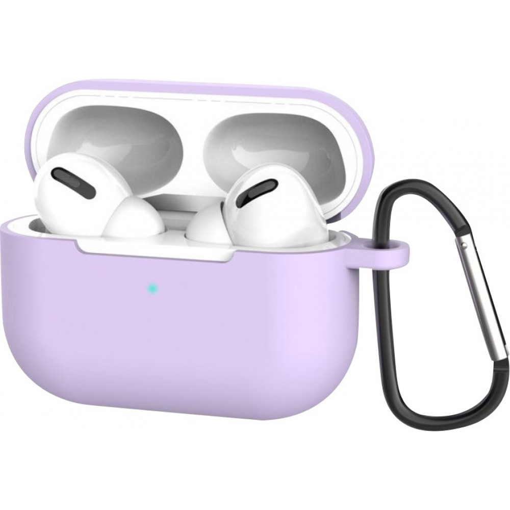 Etui AirPods Pro - Silicone avec mousqueton - Violet clair