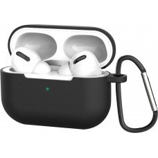 Etui AirPods Pro - Silicone avec mousqueton - Noir