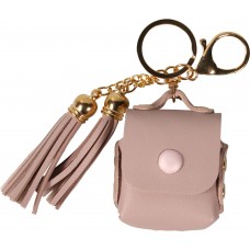 Etui cuir AirPods 1 / 2 - à Franges, Mini-sac à main avec Porte-clés - Rose clair