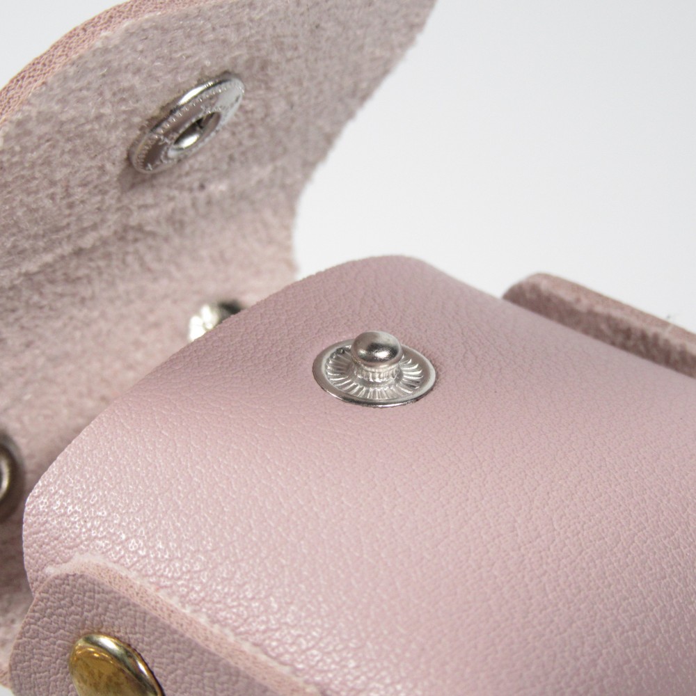 Etui cuir AirPods 1 / 2 - à Franges, Mini-sac à main avec Porte-clés - Rose clair