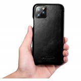 Etui cuir iPhone 11 - ICARER avec rabat - Noir