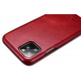 Lederhülle iPhone 11 Pro Max - ICARER mit Klappe - Rot