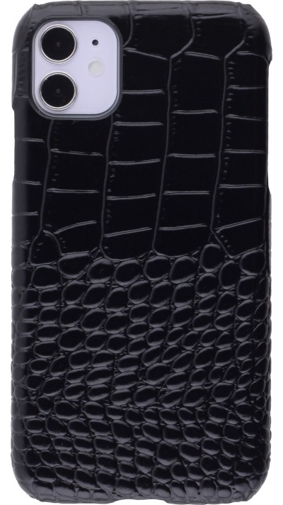 Etui cuir iPhone X / Xs - Luxury Crocodile - Noir